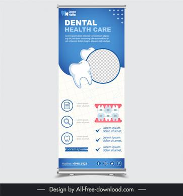 standee dental care template elegant bight checkered 