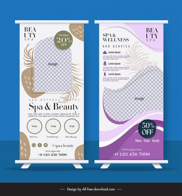 standee spa template elegant classic leaf curves checkered 