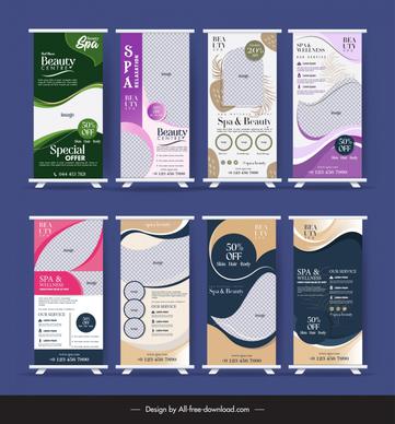 standee spa templates collection elegant curves checkered 