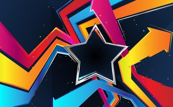 abstract background star arrows decoration 3d design