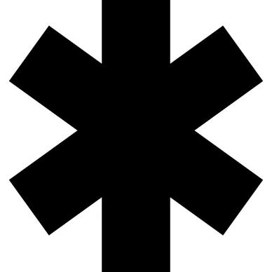 star of life sign icon flat silhouette outline