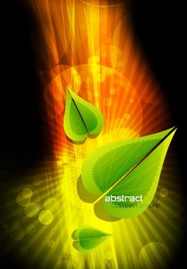 ecological background template sparkling bokeh light leaf decor