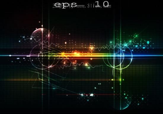 technology background template dark sparkling colorful light effect