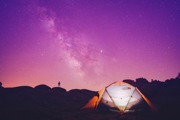 starry night scenery picture tent sparkling sky