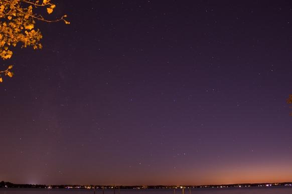 stars across the lake at lake kegonsa state park wisconsin