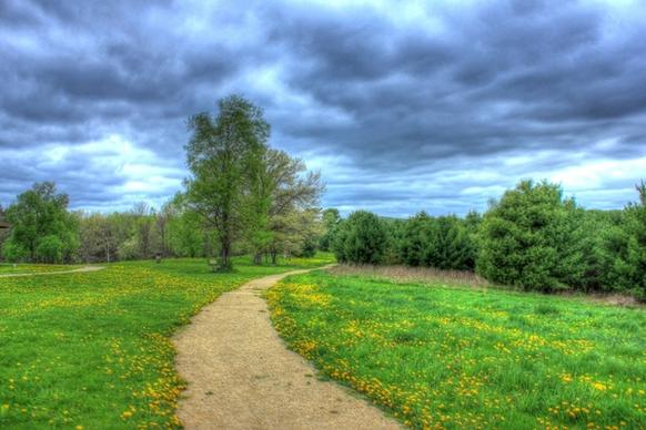 start of the hiking path at kickapoo valley reserve wisconsin