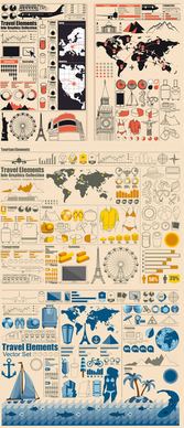 statistical chart elements vector graphic