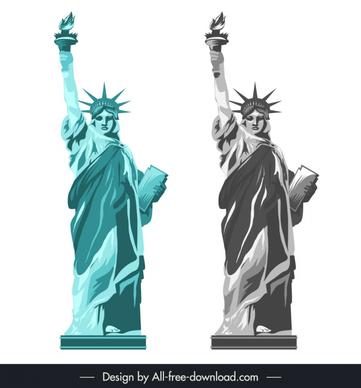 statue of liberty sign icon classical mockup sketch