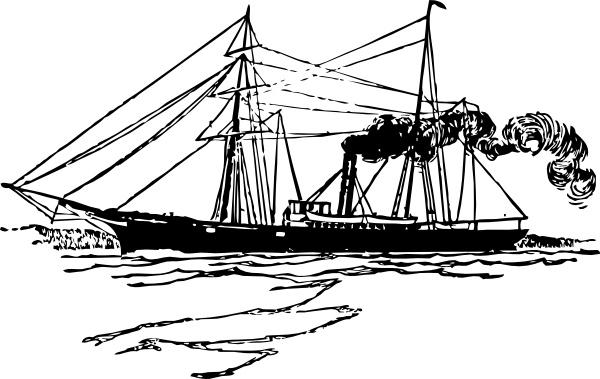 Steam Ship clip art