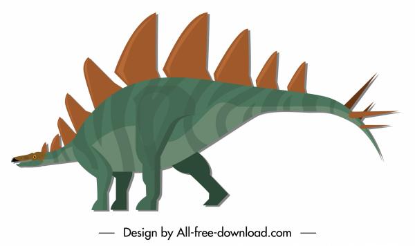 stegosaurus dinosaur icon colored cartoon character sketch