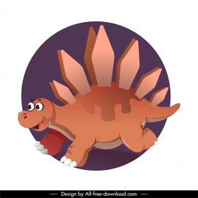 stegosaurus dinosaur icon funny cartoon character sketch