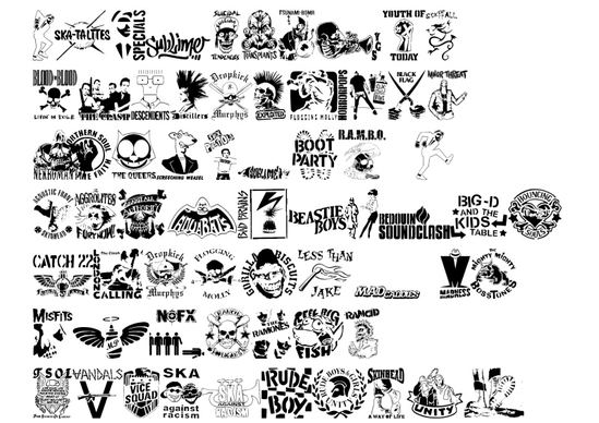 Stencil Punks Band Logos