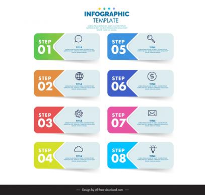 steps infographic design elements modern horizontal tabs layout
