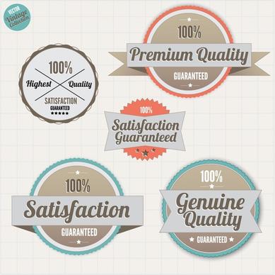 product quality labels templates classical circle ribbon decor