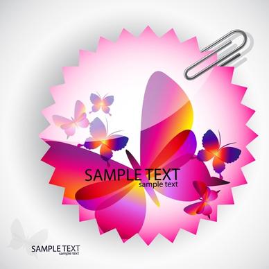 clip sticker template bright colorful serrated butterfly decor