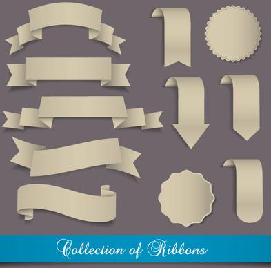 stickers of exquisite ribbons vector
