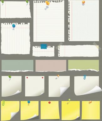 sticker notes icons colored blank design ragged curled