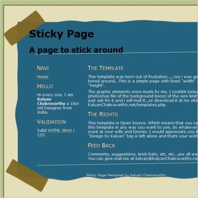 Sticky Page Template