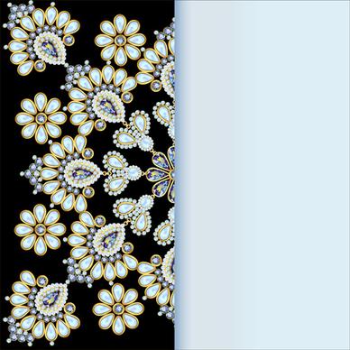 stones and diamonds floral background vector