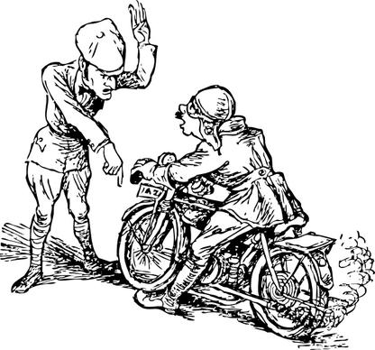 Stop That Motorcycle clip art