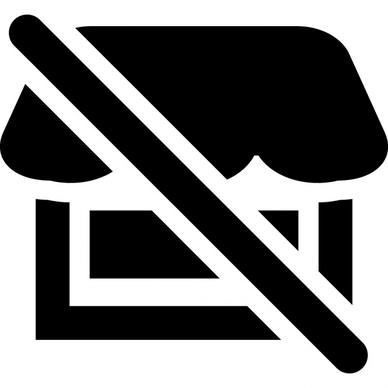store slash sign icon flat silhouette outline 
