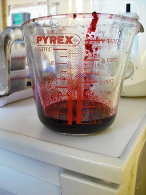 strained elderberry juice