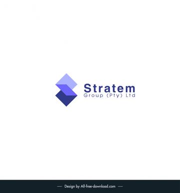 stratem group pty ltd logo template modern 3d geometric shape design 