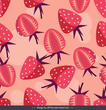 strawberries background red flat decor