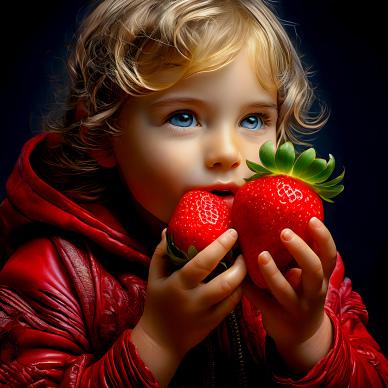 strawberry backdrop picture cute girl kid elegance