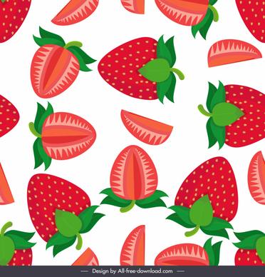 strawberry background bright colored flat sketch