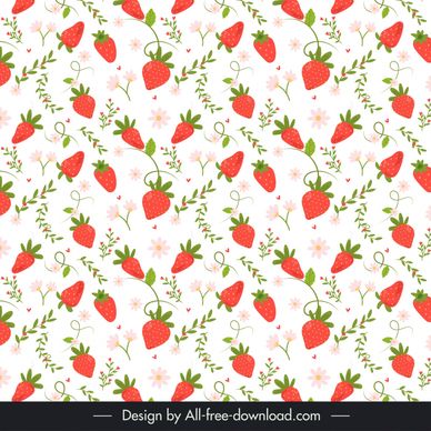 strawberry pattern template elegant flat repeating design