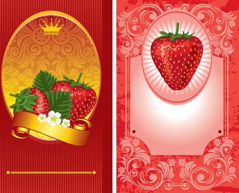 decorative background templates strawberry theme elegant design