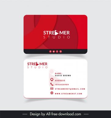 streamer business card template elegant modern blurred design