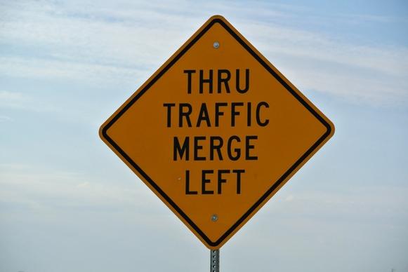 street sign thru traffic