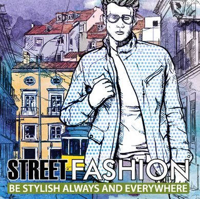 street stylish everywhere hand drawing background vector