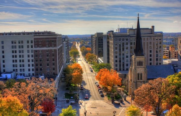 street view from observation deck in madison wisconsin