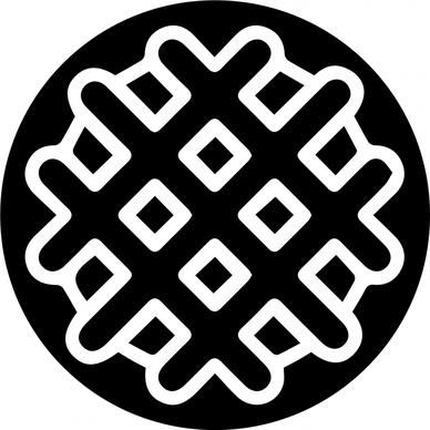stroopwafel sign icon flat silhouette symmetric geometric design