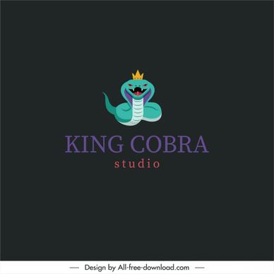 studio logotype king cobra sketch colorful flat