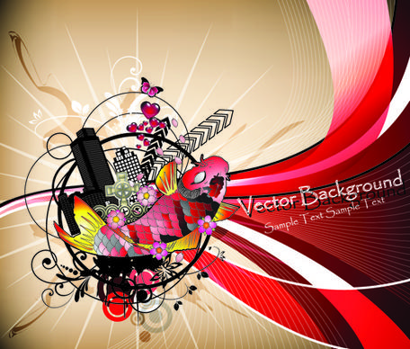 stylish city party vector background