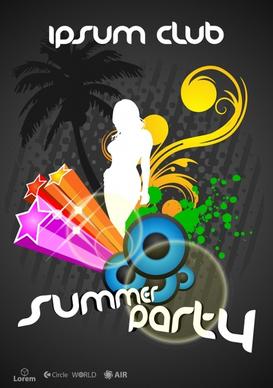 summer party banner dark dynamic grunge 3d decor