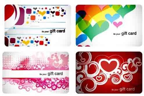 stylish gift cards vector set