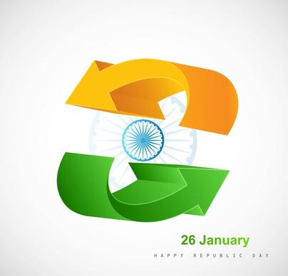 stylish indian flag republic day beautiful tricolor arrow design art vector