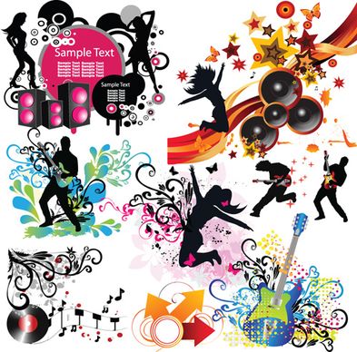 stylish music illustration vector graphic