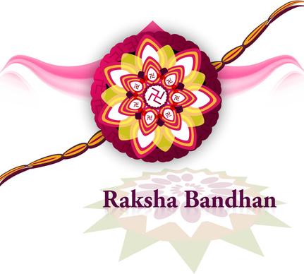stylish raksha bandhan hindu festival bright colorful background vector