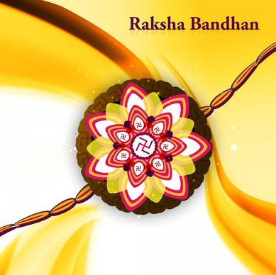 stylish wave raksha bandhan hindu festival colorful design