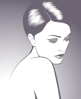stylish woman hairstyle elements vector