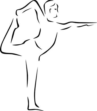 Stylized Yoga Person clip art