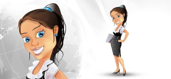 successful business woman vector character