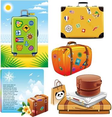 suitcase theme vector