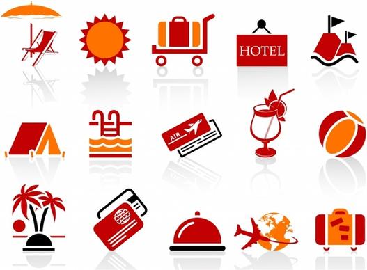 Summer and vacation icons